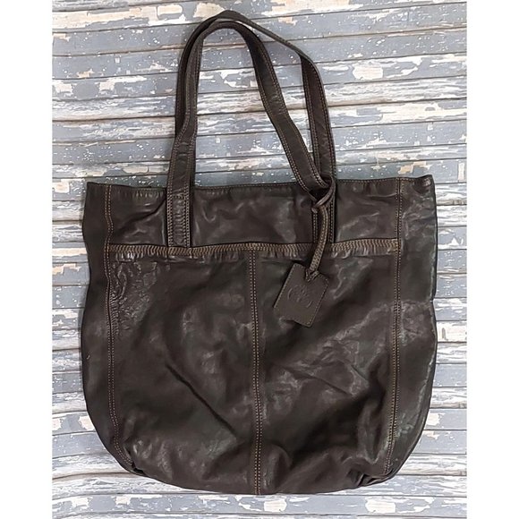 Timberland Bags Timberland Brown Large Leather Tote Bag Purse Zips Close Poshmark